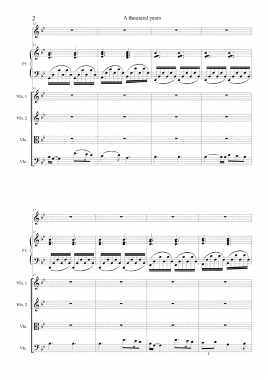 A Thousand Years Piano, Vocal, Guitar scores gallery preview page 2