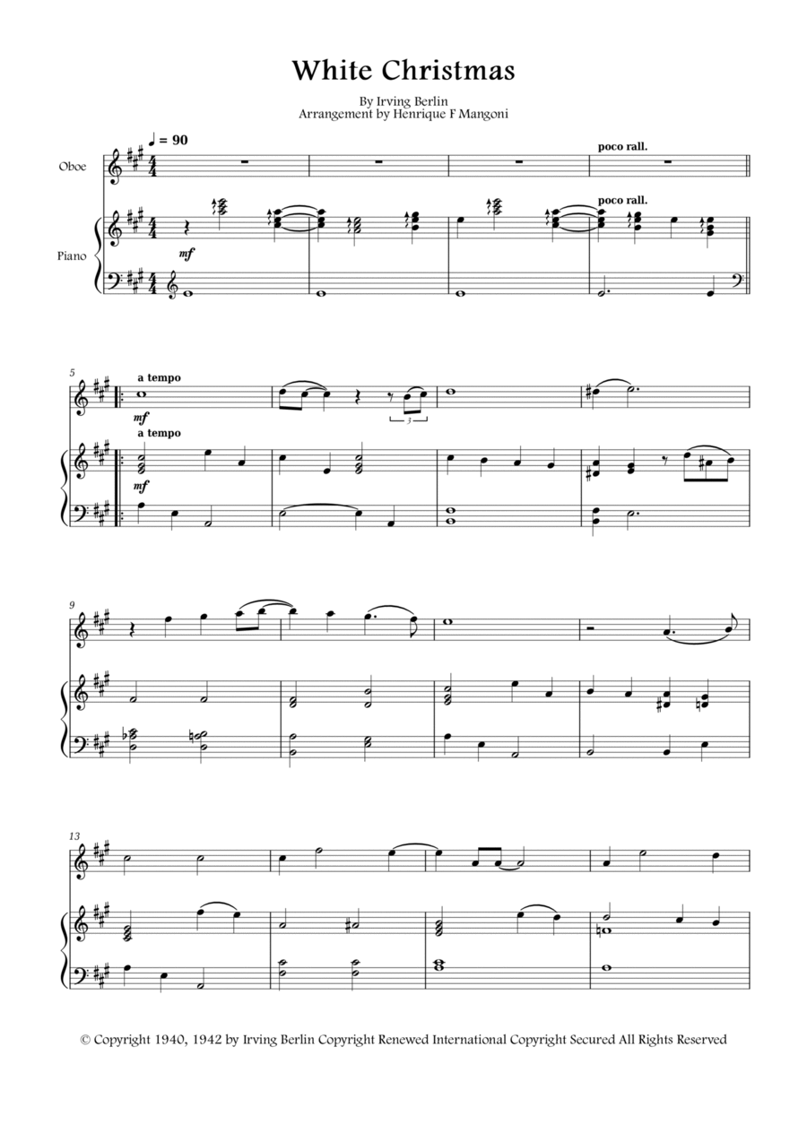 White Christmas Piano scores gallery preview page 1