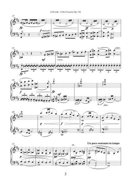 Concerto in B minor Op.104 by Antonin Dvorak for cello and piano