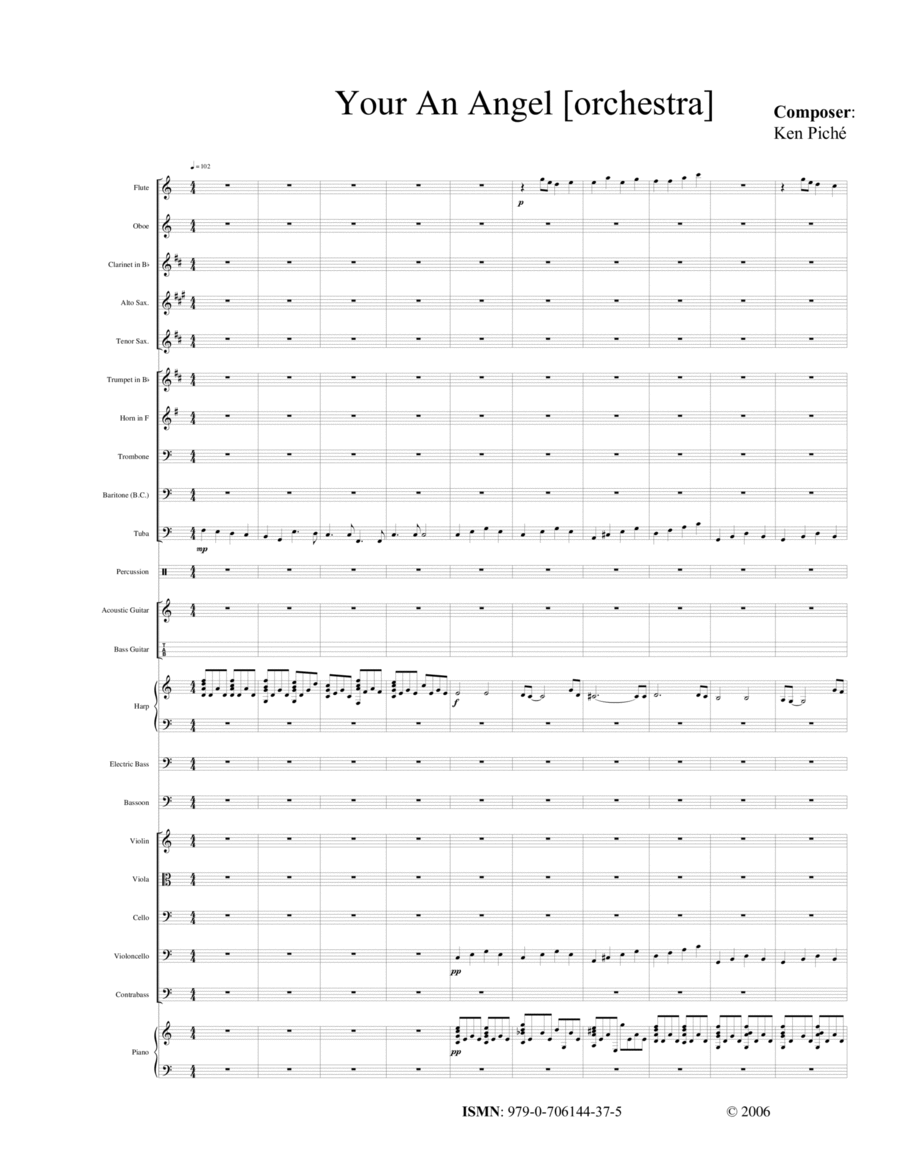 Your An Angel { Orchestra } Concert Band scores gallery preview page 1