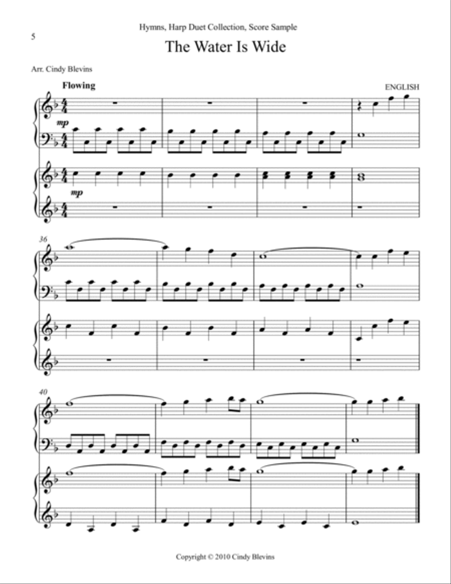 Hymns, Harp Duet Collection (10 arrangements) Harp scores gallery preview page 6