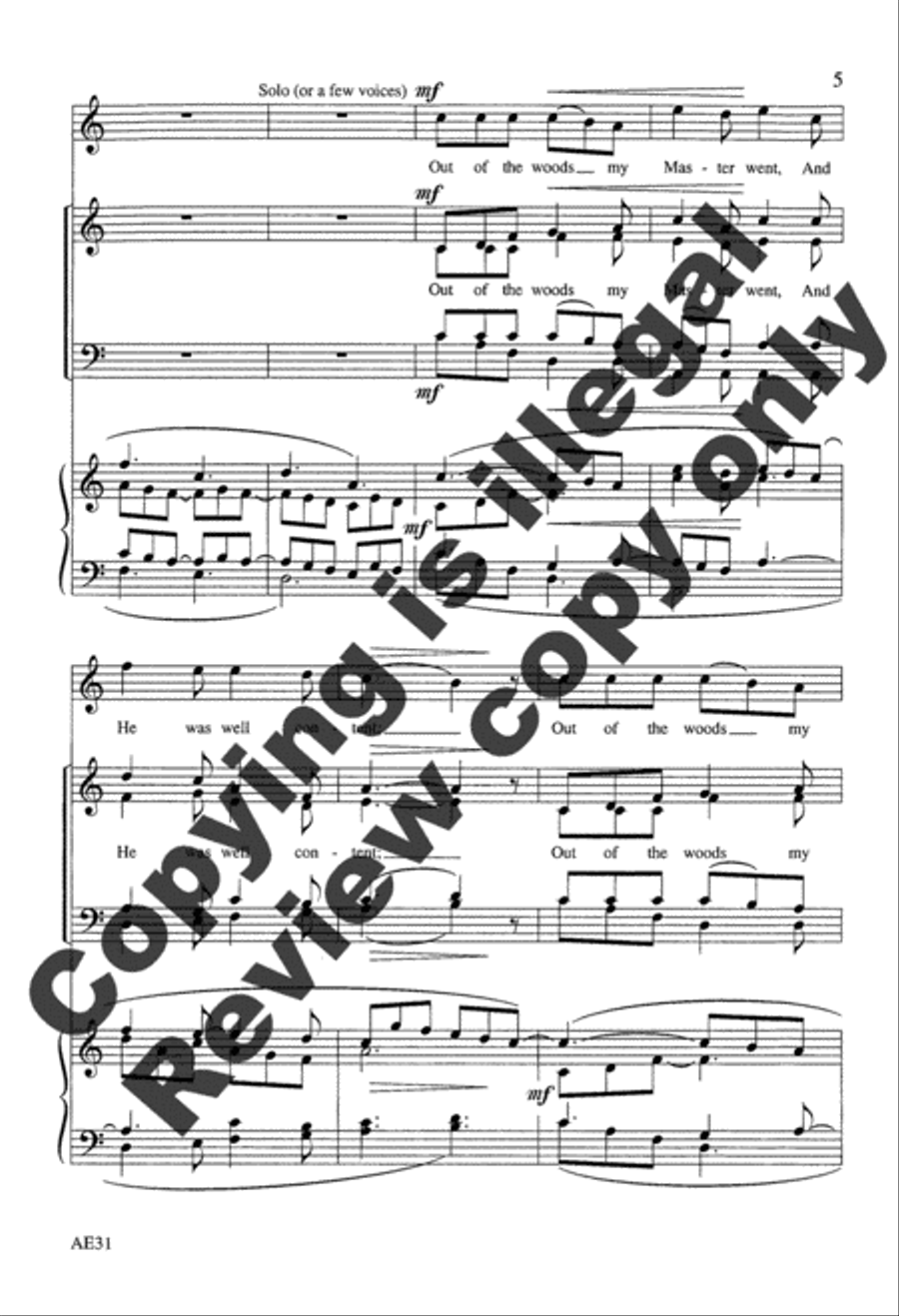Into the Woods My Master Went 4-Part scores gallery preview page 6