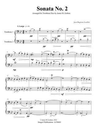 Loeillet: Sonata No. 2 for Trombone Duo