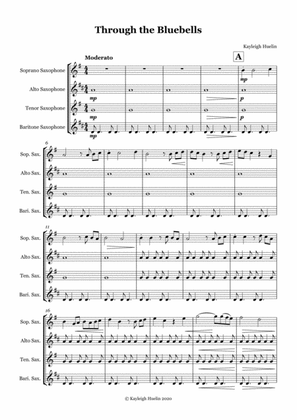 Through the Bluebells - Saxophone quartet (SATB)