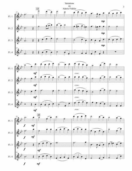 Variations on Adeste Fideles for Flute Quartet image number null