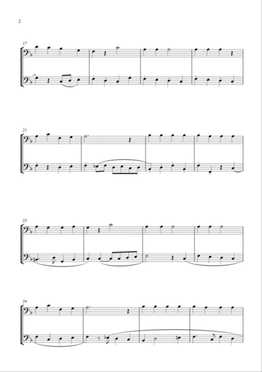 Jingle Bells (for euphonium duet (bass clef, 3 or 4 valved), suitable for grades 2-6) Brass Duet scores gallery preview page 2