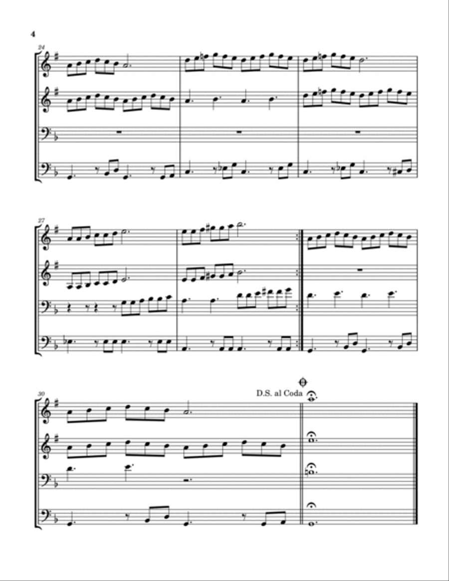 Theme From A Non-Existent Tv Series Brass Quartet scores gallery preview page 5