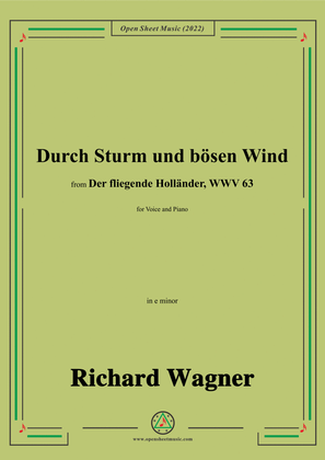 Book cover for R. Wagner-Durch Sturm und bösen Wind,in e minor,from Der fliegende Hollander,WWV 63