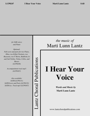 Book cover for I Hear Your Voice