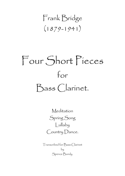 Four Short Pieces for Bass Clarinet image number null