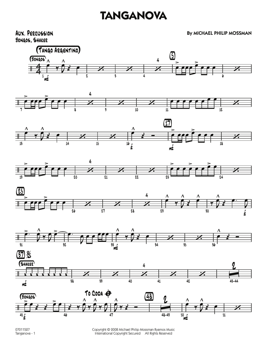 Tanganova - Aux Percussion Jazz Ensemble scores gallery preview page 1