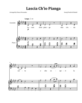 Lascia Ch'io Pianga by Händel - Contralto & Piano in A-flat Major