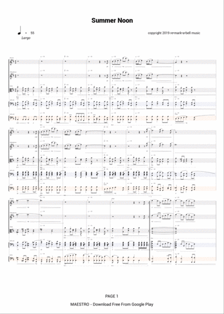 Summer Noon Full Orchestra scores gallery preview page 1