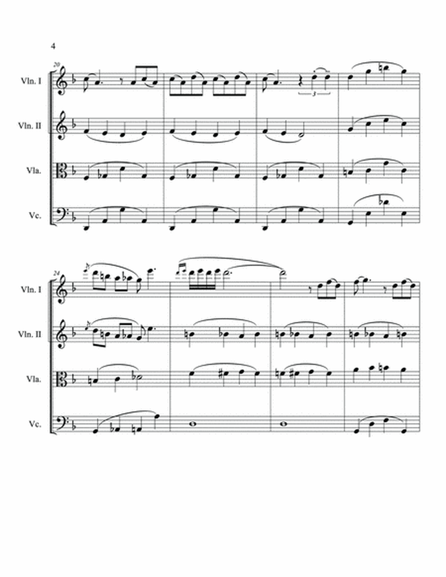 Prelude II for Piano by George Gershwin String Quartet score and parts image number null