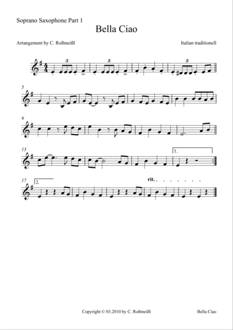 Bella Ciao Saxophonduo Woodwind Duet scores gallery preview page 4