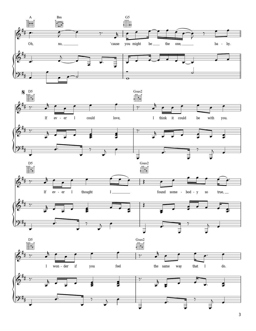 If Ever I Could Love Piano, Vocal, Guitar scores gallery preview page 3