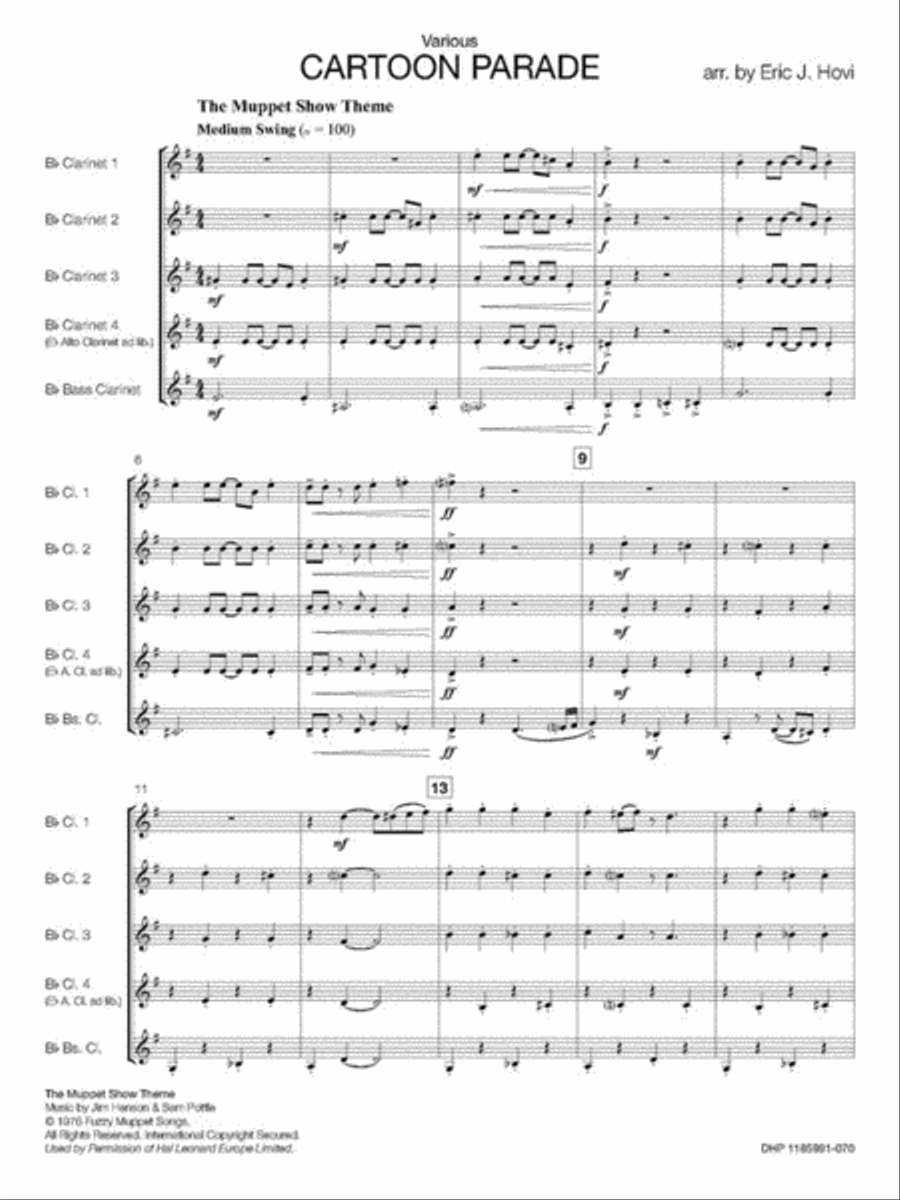 Cartoon Parade Cartoon Parade Clarinet Quintet scores gallery preview page 3