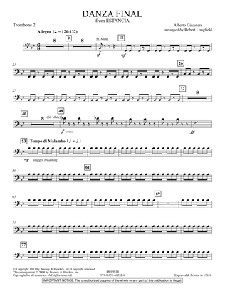 Danza Final (from "Estancia") - Trombone 2