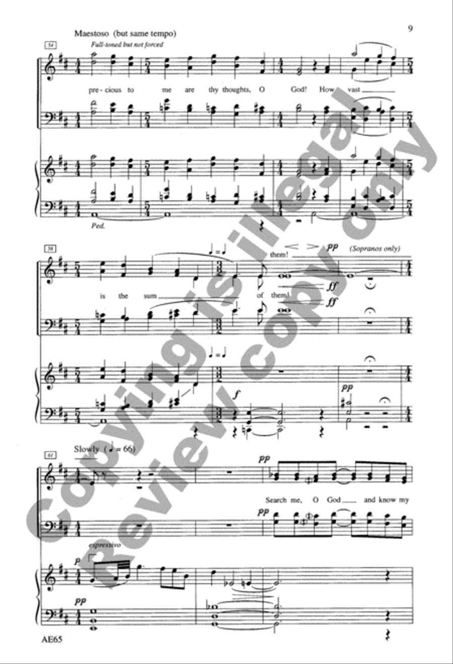 O Lord, Thou Hast Searched Me & Known Me 4-Part scores gallery preview page 9