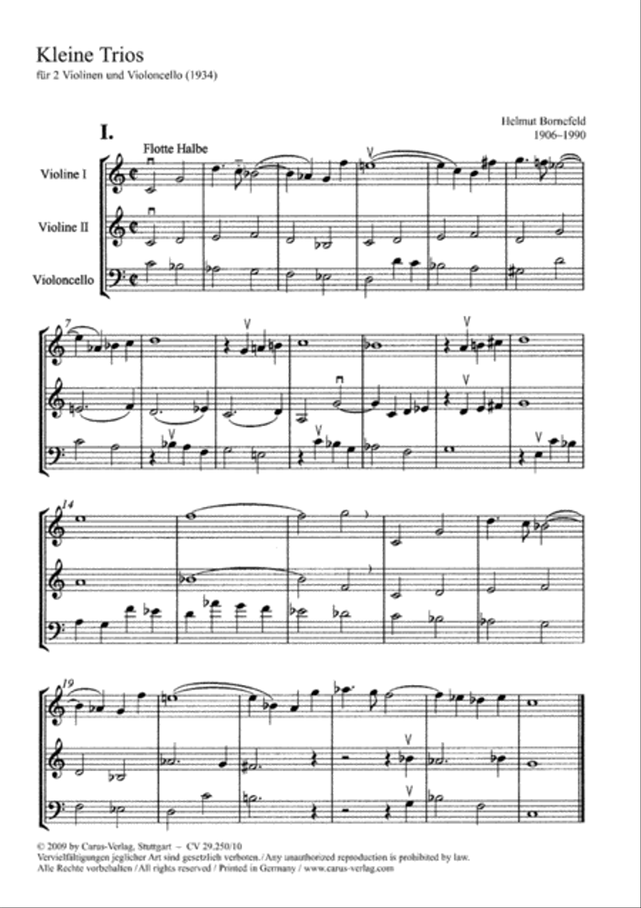 Kleine Trios BoWV 250.1 Performance Score scores gallery preview page 1