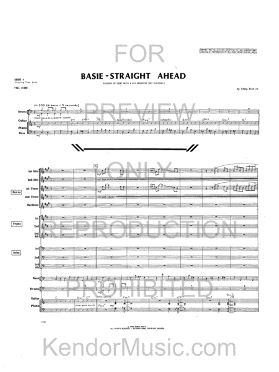 Basie-Straight Ahead (Educational Version - Simplified) Jazz Ensemble scores gallery preview page 2