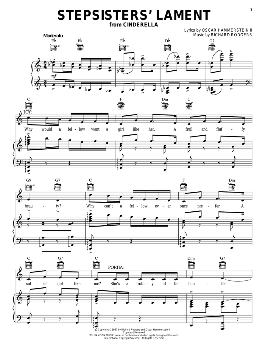 Stepsisters' Lament (from Cinderella) Piano, Vocal, Guitar scores gallery preview page 1