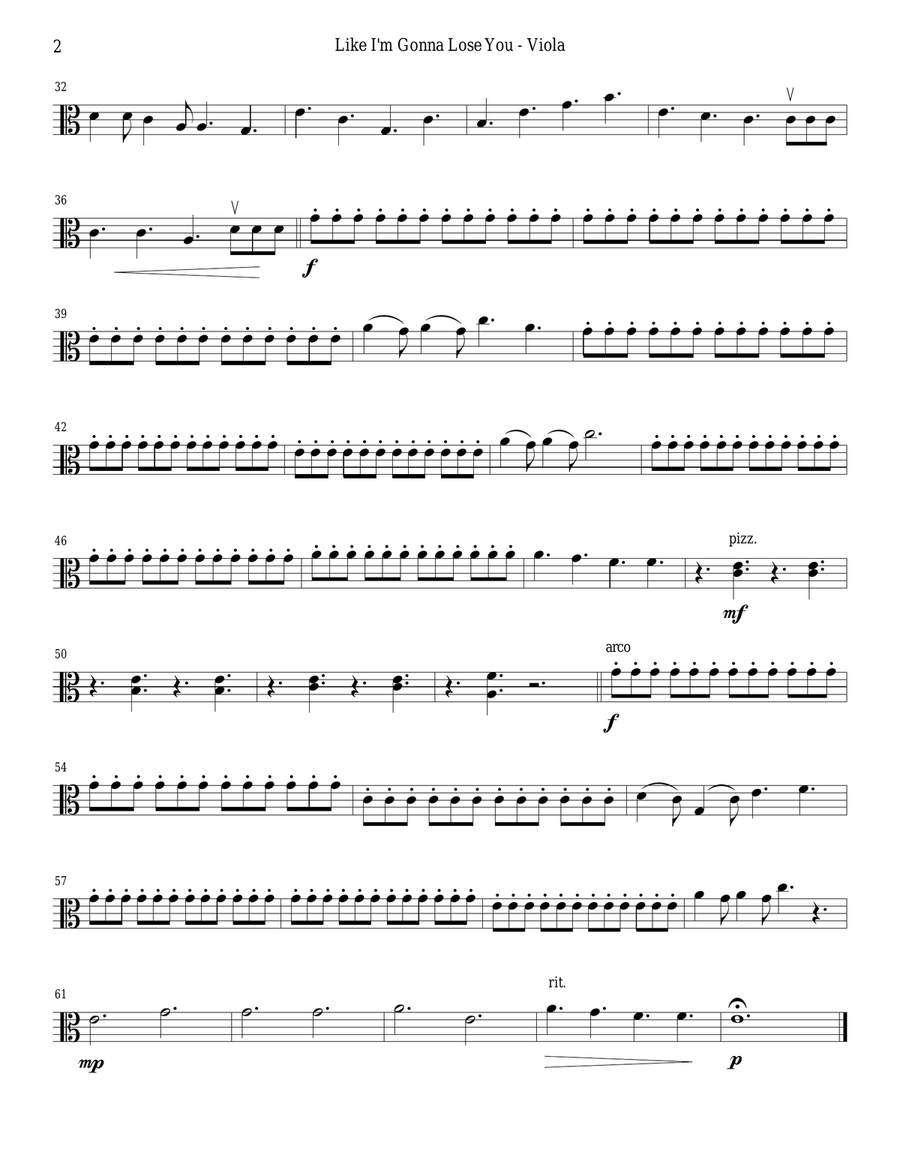 Like I'm Gonna Lose You Like I'm Gonna Lose You String Quartet scores gallery preview page 6