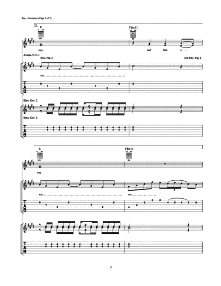 Someday Electric Guitar scores gallery preview page 3