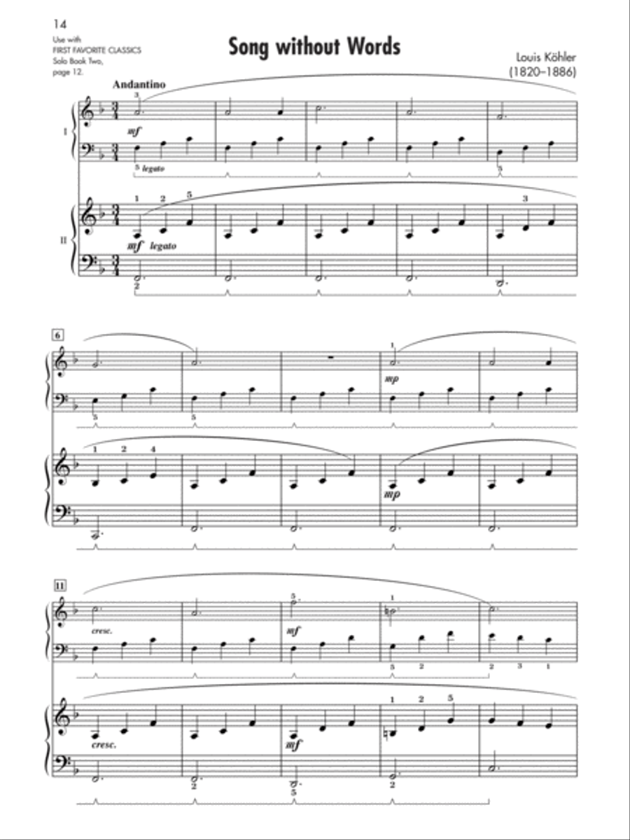 First Favorite Classics: Accompaniment, Book 2 Easy Piano scores gallery preview page 8