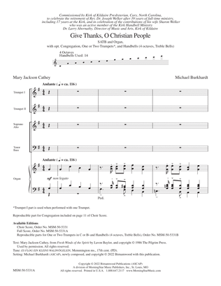 Give Thanks, O Christian People (Full Score)