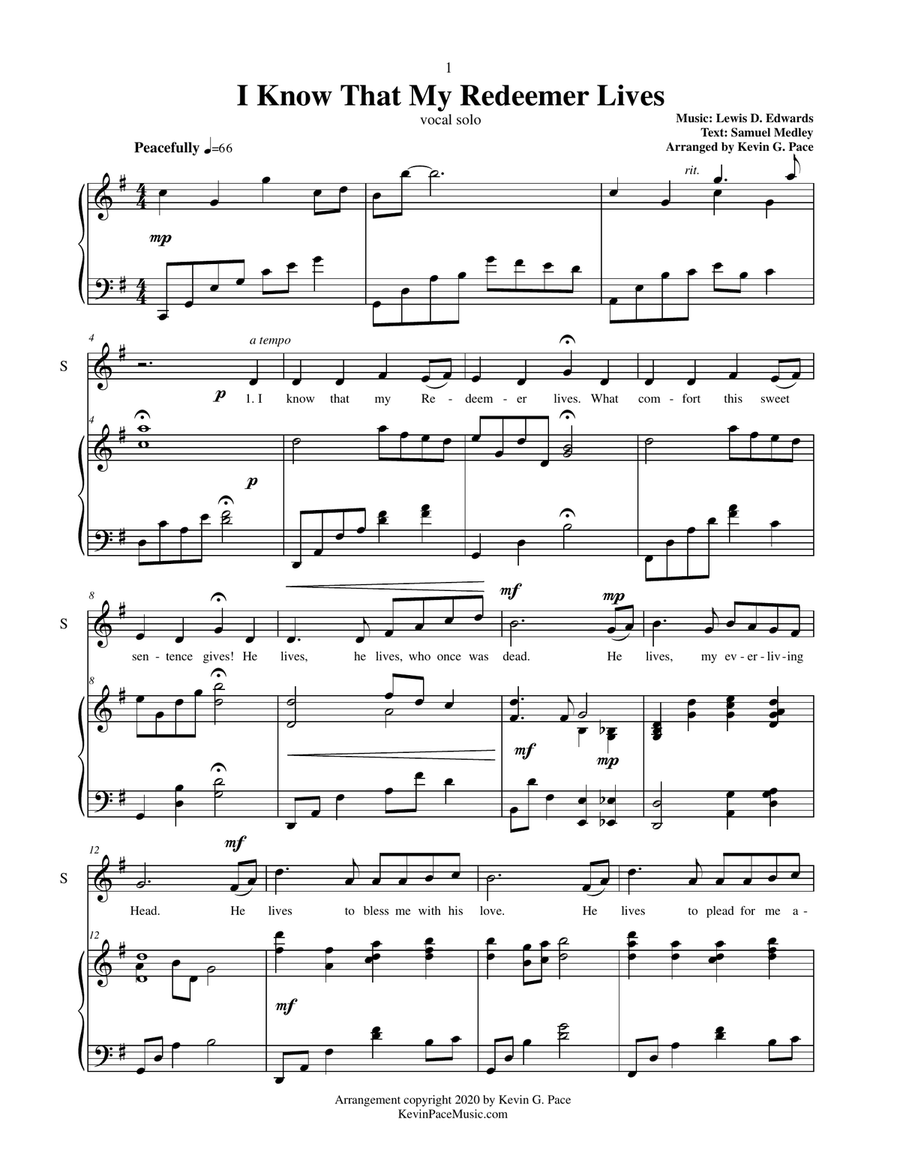 I Know That My Redeemer Lives - vocal solo Vocal Duet scores gallery preview page 2