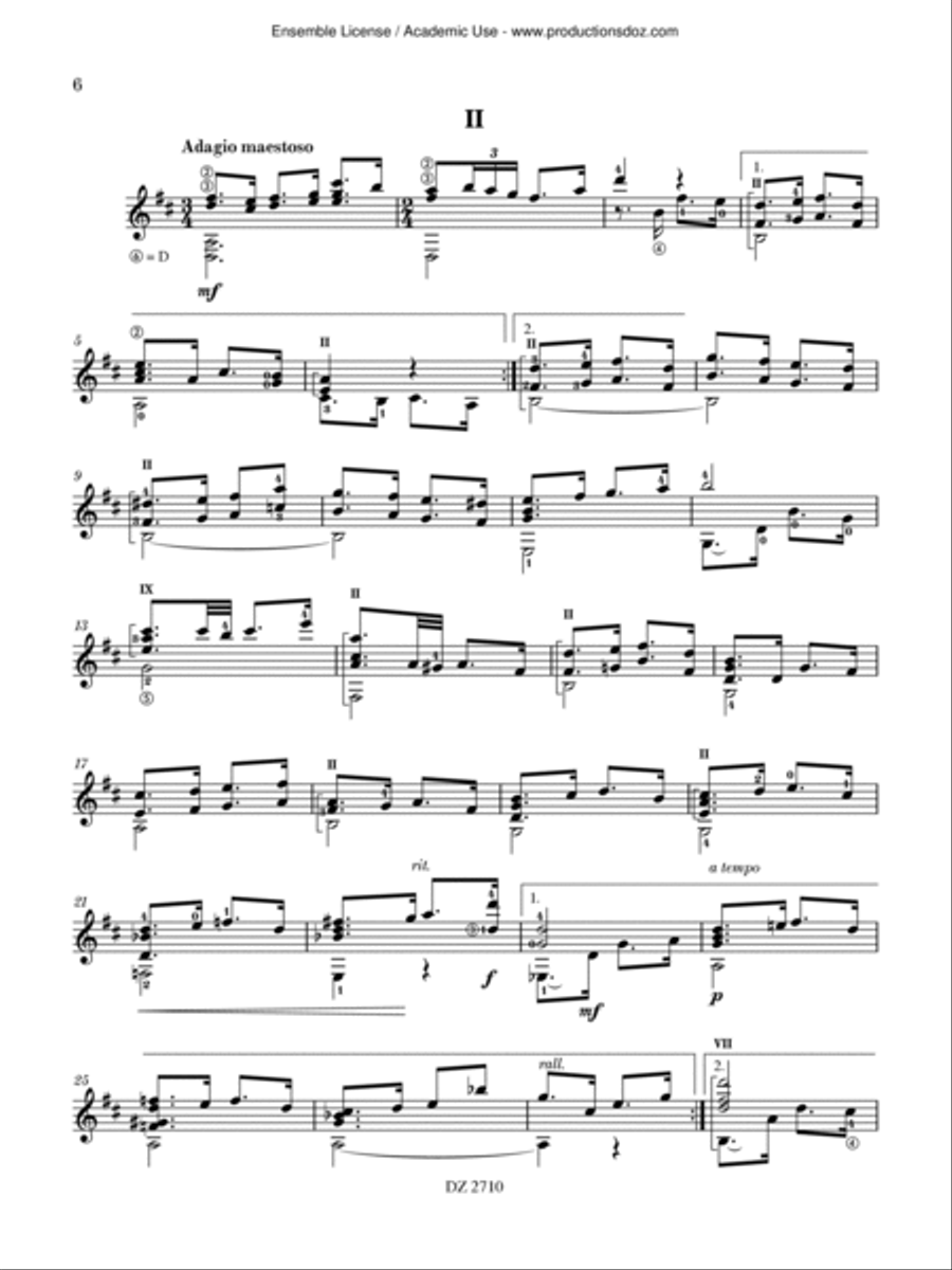Sonata No. 2 Classical Guitar scores gallery preview page 6
