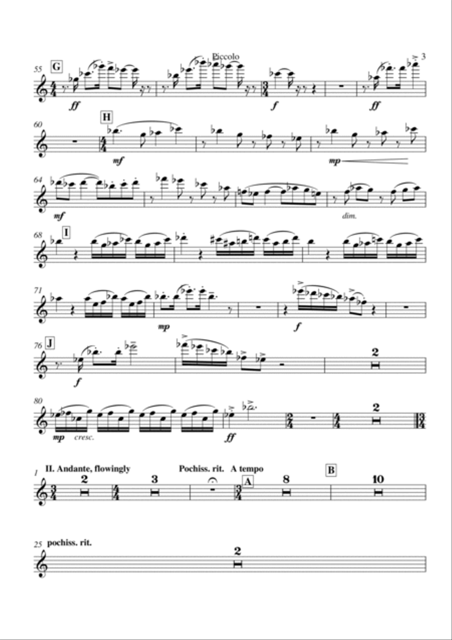 Richard Faith/László Veres: Festivals for concert band, piccolo part Concert Band scores gallery preview page 3