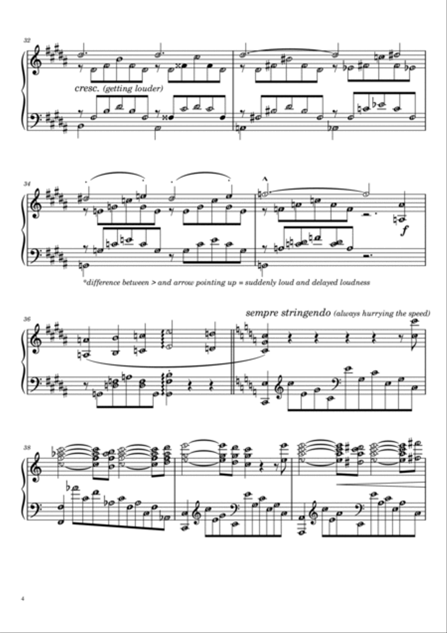 Liebestraum No. 3 in A flat major with note names & meanings - Self Learning Series Piano Method scores gallery preview page 4