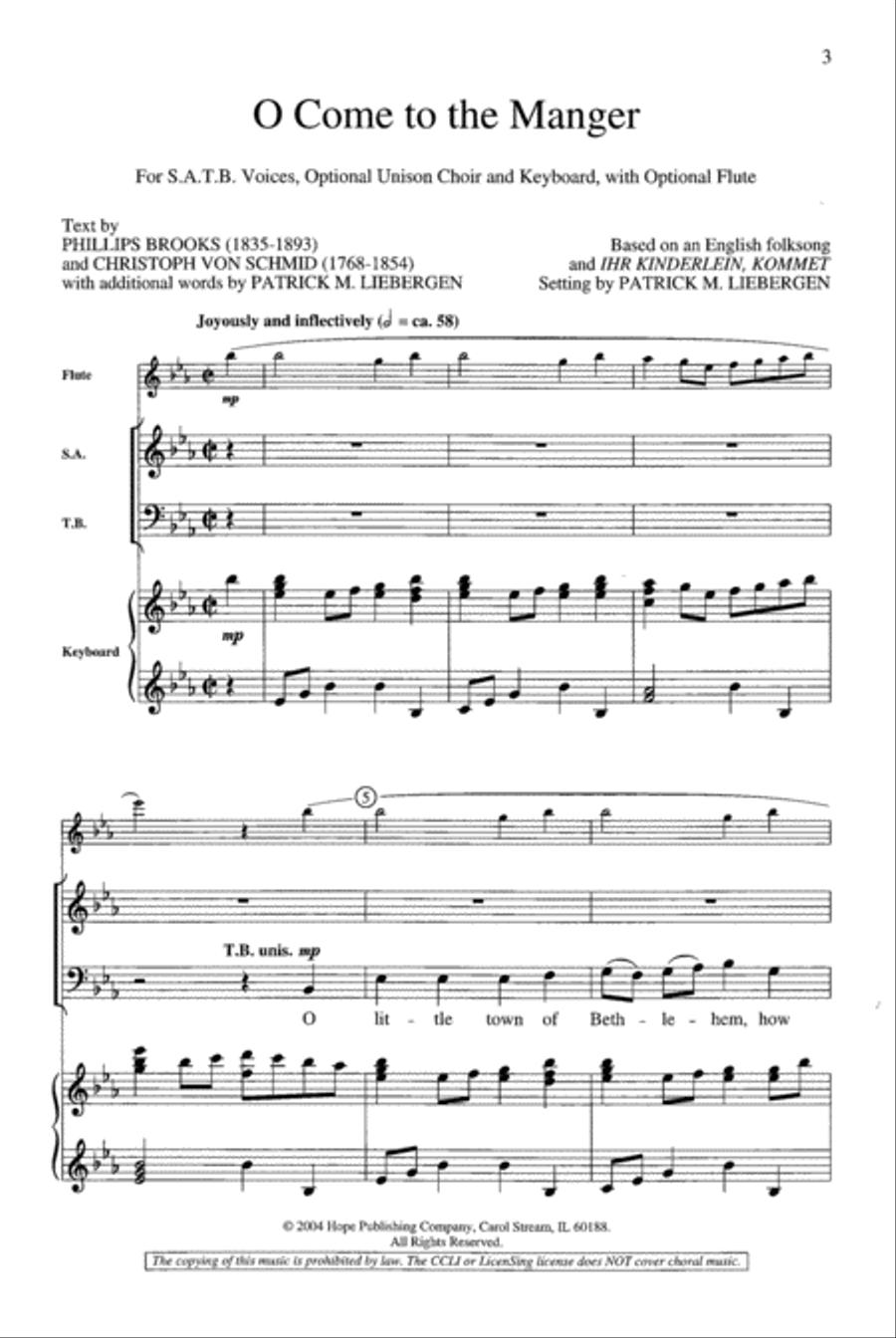 O Come to the Manger Children's Choir scores gallery preview page 3