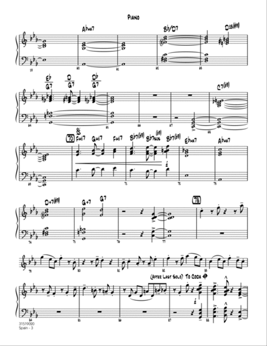 Spain - Piano Jazz Ensemble scores gallery preview page 3
