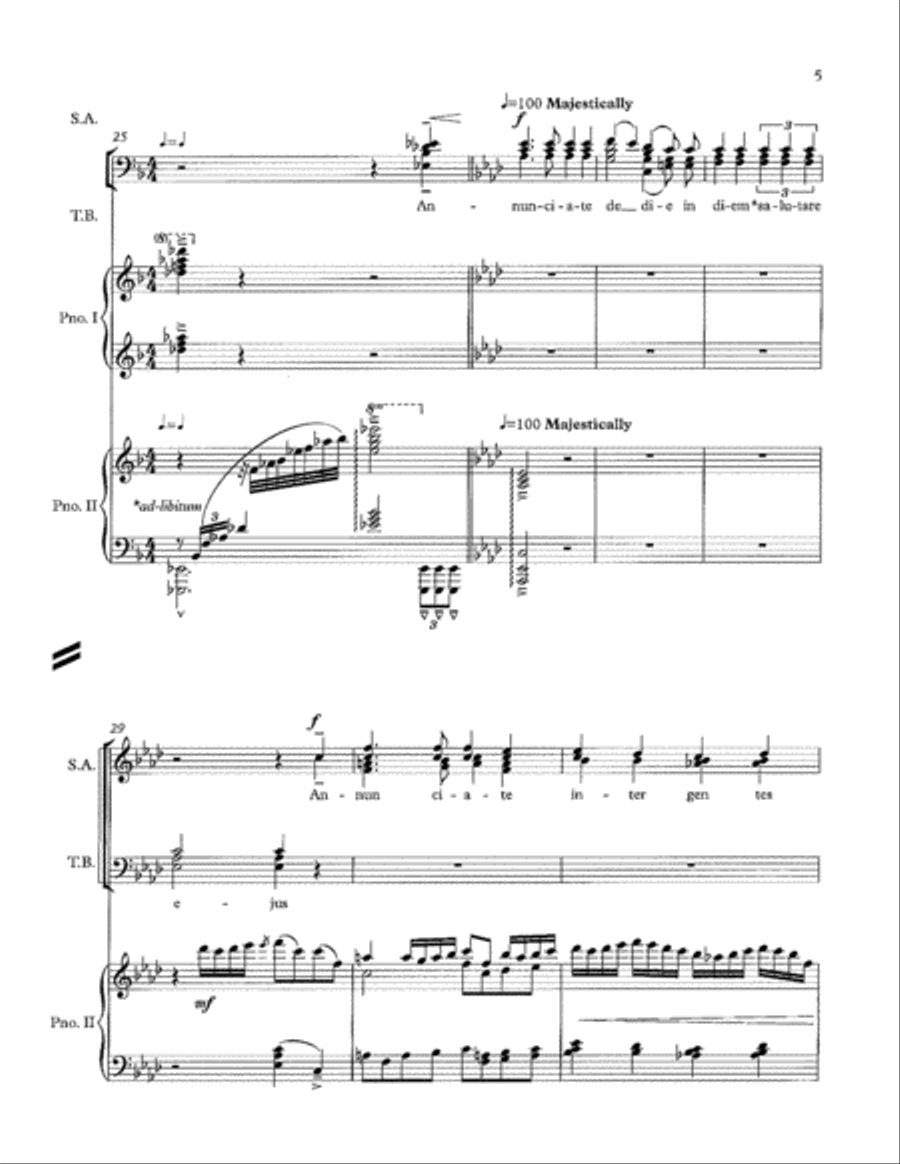 Cantate Domino (SATB) 4-Part scores gallery preview page 5