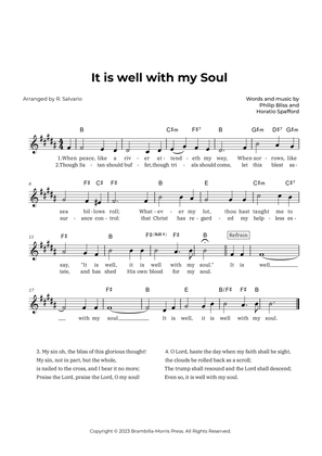 Book cover for It is Well with My Soul (Key of B Major)