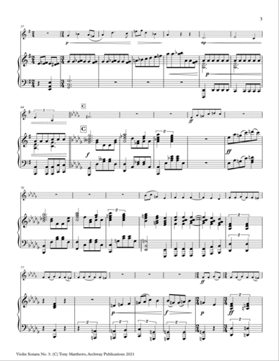 Violin Sonata No. 3 Violin scores gallery preview page 5