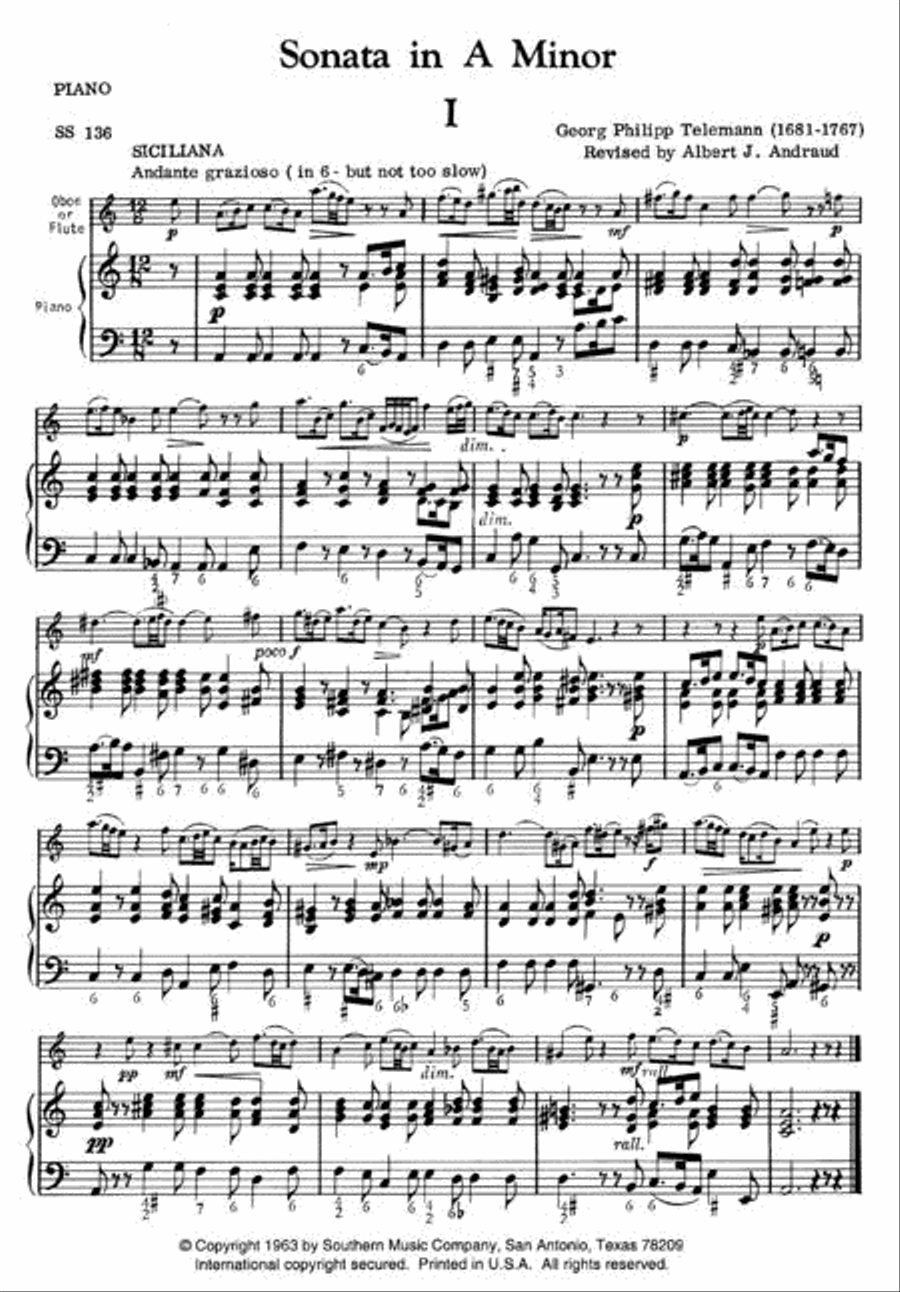 Sonata in A Minor Piano Accompaniment scores gallery preview page 3