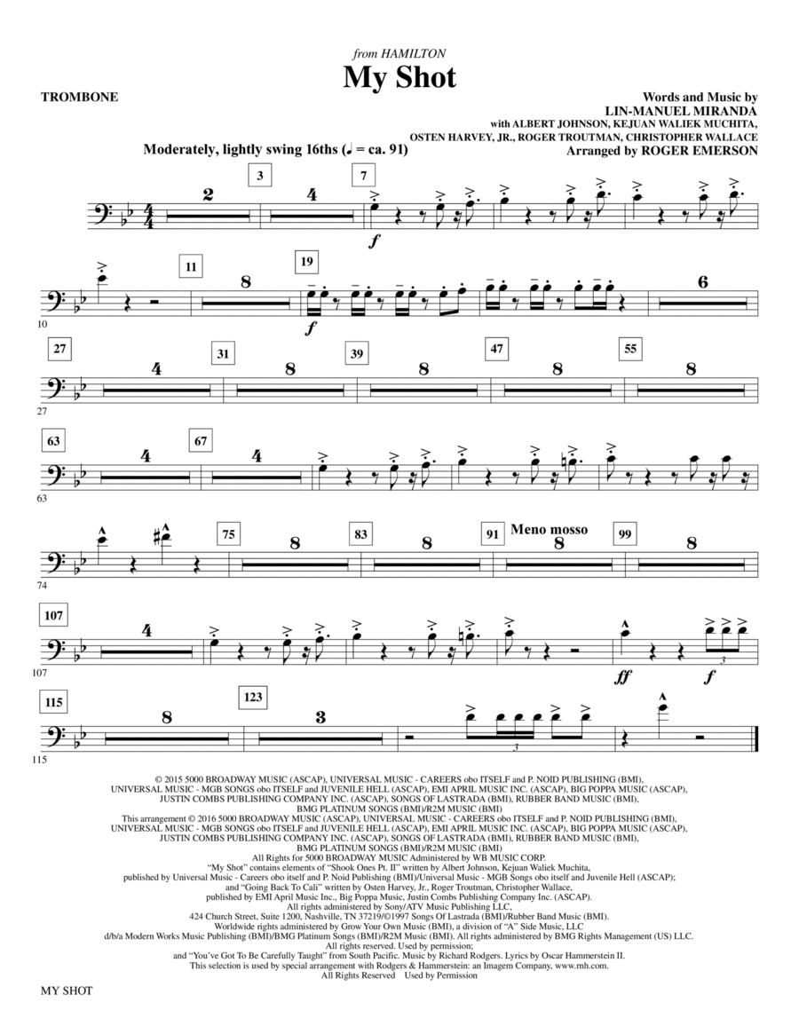 My Shot (arr. Roger Emerson) - Trombone Choir scores gallery preview page 1