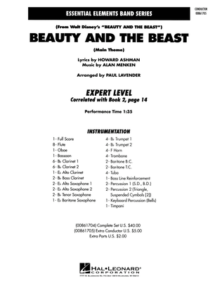 Book cover for Beauty and the Beast (arr. Paul Lavender) - Full Score