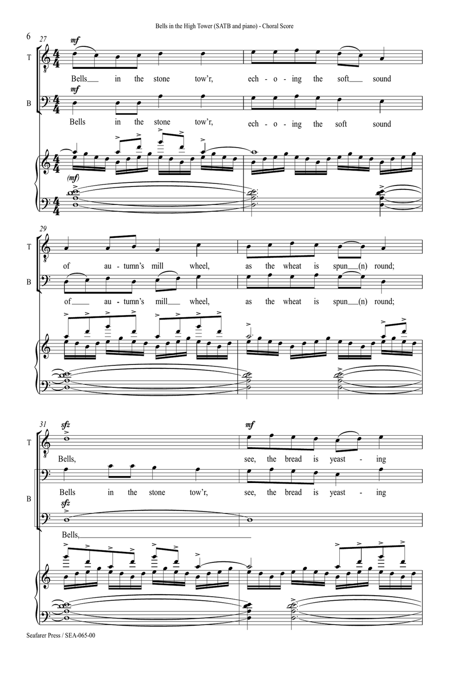 Bells in the High Tower 4-Part scores gallery preview page 7