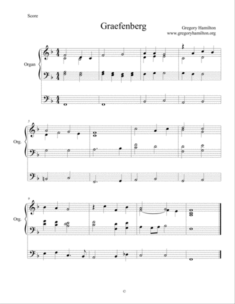 Graefenberg - Come Join Our Cheerful Songs Organ Solo scores gallery preview page 1