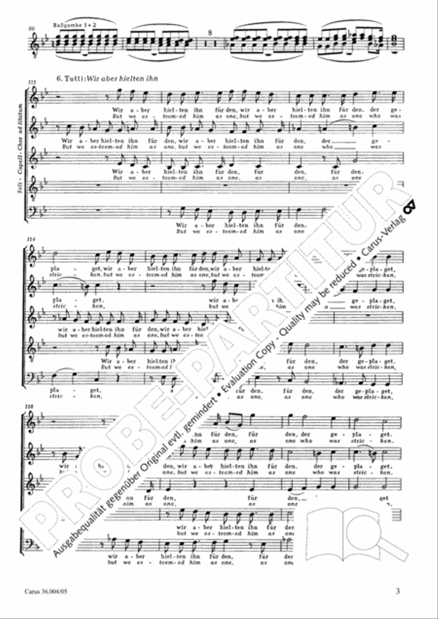 Behold, he carried all our sorrows (Furwahr, er trug unsere Krankheit) SSATB scores gallery preview page 4