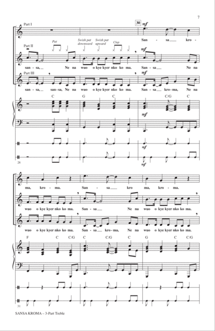 Sansa Kroma (arr. Cristi Cary Miller) 3-Part scores gallery preview page 5