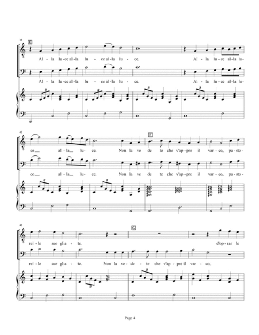 Alla luce - tenor & baritone duet (Kapsperger, 1610) Tenor Voice scores gallery preview page 4