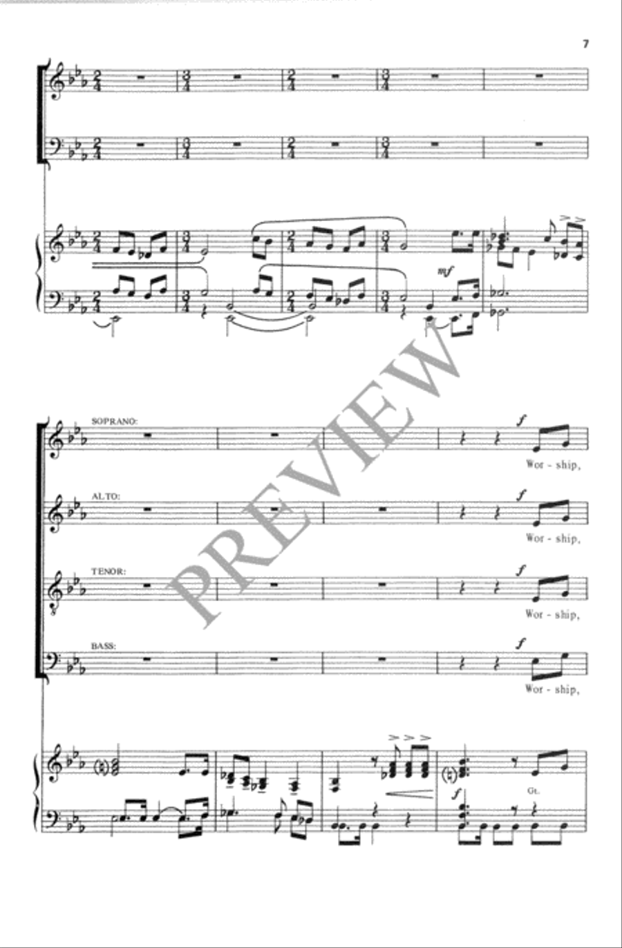 Praise the Lord! Ye Heavens, Adore Him 4-Part scores gallery preview page 8