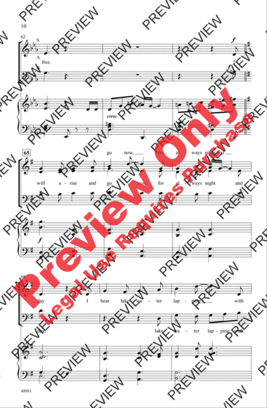 The Lake Isle of Innisfree 3-Part scores gallery preview page 10