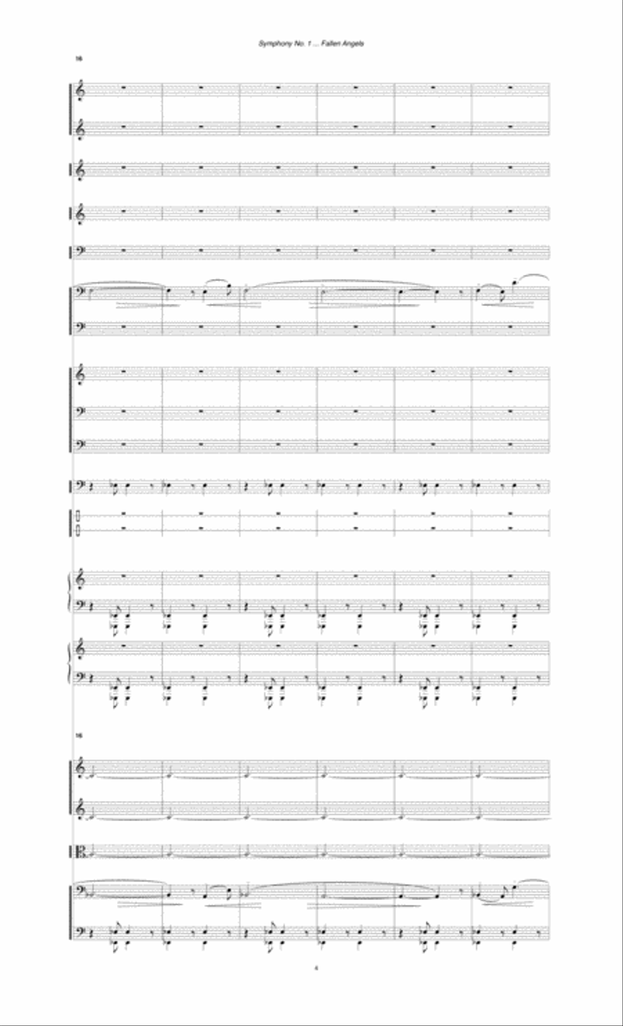 Symphony No. 1 ... Fallen Angels (1993, rev. 1995) Full Orchestra scores gallery preview page 6